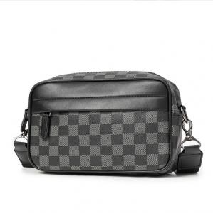 Quality Mens Casual Checkered Crossbody Bag Messenger Bag Fashionable And Trendy Waist Bag for sale
