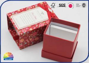 Quality Rigid Handmade Jewelry Paper Gift Box With Bow Ribbon Shimmering Powder for sale