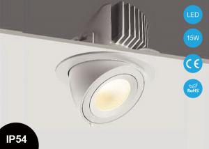 15W COB LED Spot Downlights Embedded Adjustable Gimbal Ceiling Fixture Aluminum Alloy