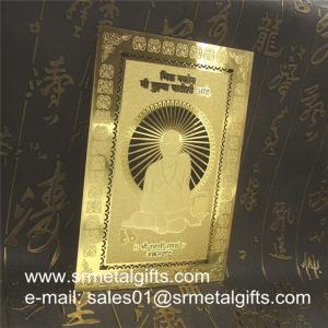 China Etched Sandblast Gold Metal Cards, custom chemically etching metal cards on sale
