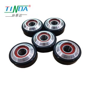 Quality Customized Aluminum Core Rubber Roller Wheel with Polyurethane Surface for sale