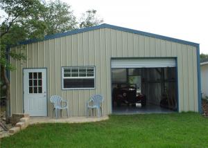 Quality Fire Resistant  Metal Shed Garage Building / Steel Storage Garage With Electric Gate for sale