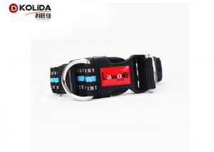 Quality PU Leather Adjustable Dog Collar Nylon Material 150g With Black Color for sale