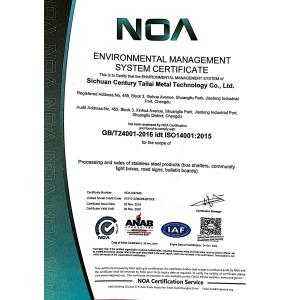 Sichuan Shijitailai Metal Technology Co. , Ltd. Certifications