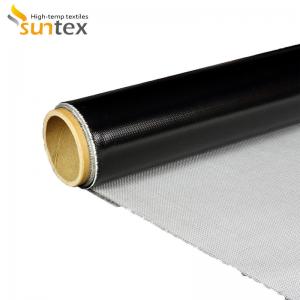 Quality Single Side Silicone Coated Fiberglass Cloth Black Silicone Fabric for sale