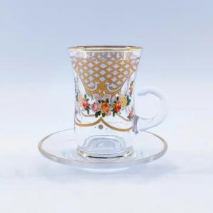 Quality Traditional Espresso Turkish Tea Cups Saucer Arabic Tea Set Exquisite for sale