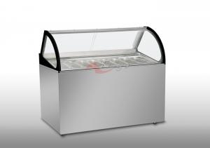 China Gelato Display Case - Air Cooling - 2 Layers 5L Pans - Save Extra Freezer Curved Shape on sale