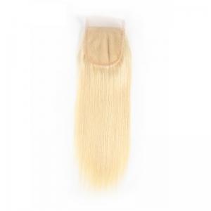 Quality Real Brazilian Hair #613 Blonde Color Straight Swiss Lace Closure With Baby Hair for sale