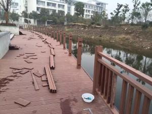 Quality Corridor Anti Corrosion Wpc Fence Boards Garden Wpc Balustrade 3.6M Railing for sale