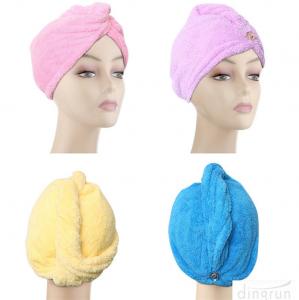 Quality Microfiber Hair Drying Towels Fast Drying Long Hair Wrap Absorbent Twist Turban for sale