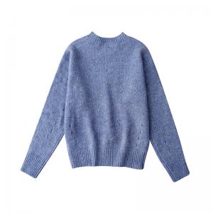 China pull neck Womens Sweater Clothing Long Sleeve Knitted Crop Top Sweater on sale