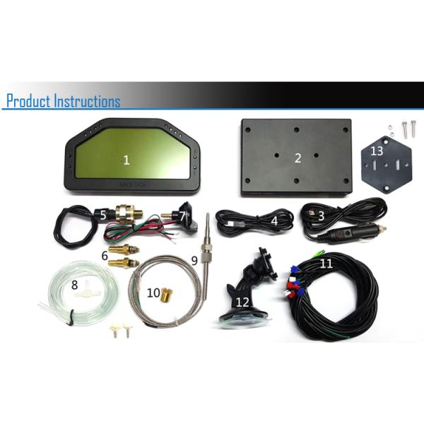 ABS Material Race Car Dashboard Digital LCD Display DO904 6.5 Inch Full Sensor Kit