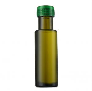 China Customized Olive Green Glass Essential Oil Bottle 50ml/100ml Luxury Cooking Oil Bottle on sale