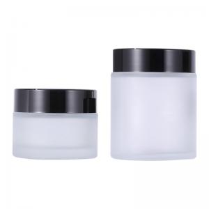 Quality 60ml 120ml Frosted Glass Cream Jar 30cl Glass Candle Jar With Lid for sale