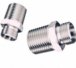 China High Pressure Hose Hydraulic Fittings with Double Pipe Nipple and Medium Carbon Steel on sale
