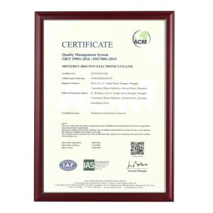 SHENZHEN JRKCONN ELECTRONICS CO.,LTD Certifications