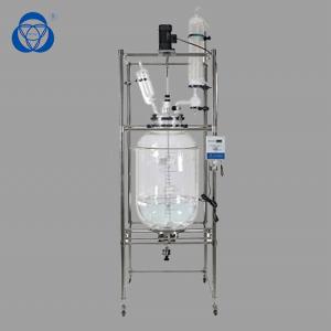 China Process Industry Jacketed Glass Reactor Vessel Fine Chemical Synthesis Applied on sale