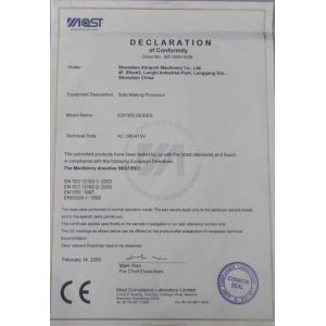 Shenzhen Xinqunli Machinery Co., Ltd. Certifications