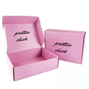 China Flat Cardboard Custom Mailer Boxes Printed Pink on sale