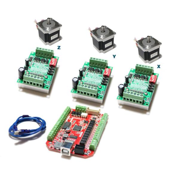 Buy TB6560 3A CNC Router Controller 57mm Stepping Motor MACH3 USB CNC Program Driver Kit at wholesale prices