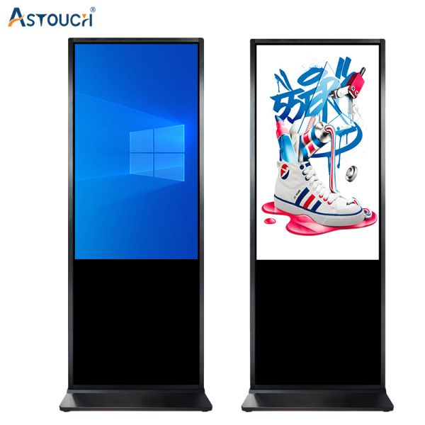 OEM Black Floor Stand Digital Signage Kiosk 65 Inch Multi Functional