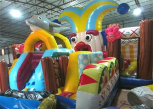 Quality Funny Circus Clown Inflatable Fun City Digital Printing Quadruple Stitching 9 X 10.5 X 6m for sale