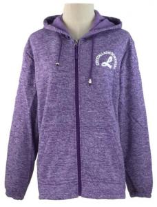 Quality Hooded Zip Up Ladies Fleece Jackets 100% Polyester Strong Wear Resisting for sale
