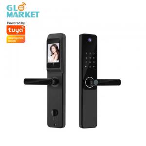 Quality Tuya APP Remote Control Smart Door Lock Indoor HD Screen Wide Angle Camera With Doorbell for sale