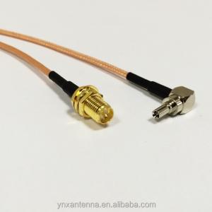 Quality 6inch RG316 Coaxial Jumper Cable F Female to CRC9 Male Right Angle RF Adapter Connector for sale