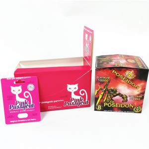 Quality Pink Pussycat paper box card Embossing Hot stamping sexual enhancement blister packaging display boxes cards for sale