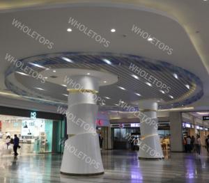 Quality Non Typical Circular Column Aluminum Solid Panel With Light Cover Interior Decoration for sale