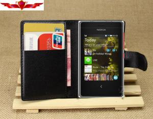 China Nokia ASHA 503 PU Flip Wallet Leather Cases on sale