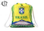 Brasil Printed Cinch Sack Drawstring Backpack Big Size Waterproof Patterned With