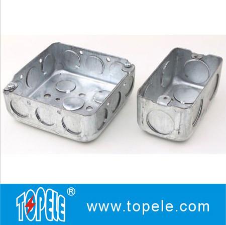 Buy 4" 1-1/2'' Deep Steel Square / Rectangular Conduit Outlet Junction Box , Electrical Boxes And Covers at wholesale prices