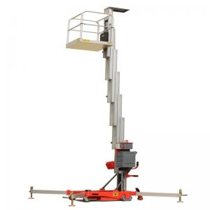 Quality Single Mast Electric Lifting Platform Vertical Boom Lifter With AC DC Power Supply for sale