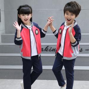 China Kids Kindergarten Primary School Uniforms Long Sleeve Stand Collar Sportswear on sale