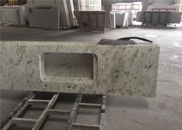 Buy White Granite Prefab Kitchen Countertops With Polished Eased Edge Customized Size at wholesale prices