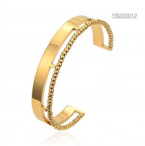 Quality Exclusive designer double ring material stainless steel bracelet 18k gold bangle for sale