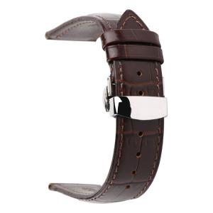 Quality Gentlemen Classic Leather Watch Straps With Folding Buckle for sale