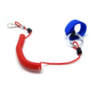 China 1.5M Stretched Fishing Coil Tool Lanyard Polyurethane Tubing Retention Leash on sale