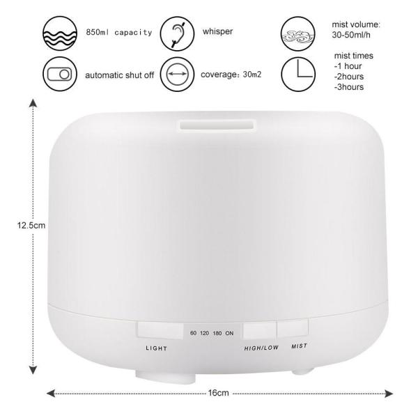 500ml Ultrasonic Aromatherapy Machine Cool Mist Maker Quiet Design Essential Oil Diffuser with Colorful Night Light