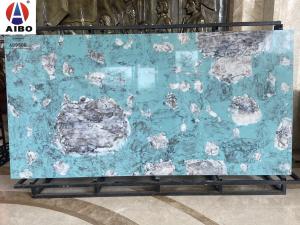 Quality Blue Luxury Marble Interior decoration Marble Looking Quartz Stone Countertop Backgroud Wall for sale