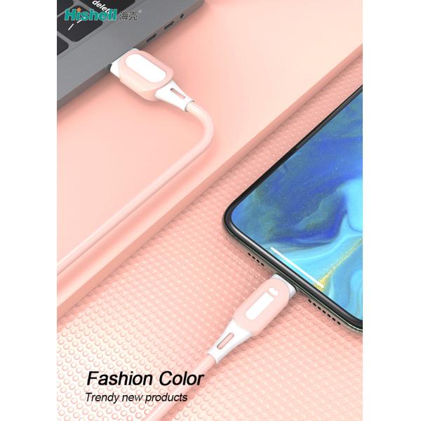 Liquid Silicone Mobile Phone Charger Wire , 2.1A Fast Charging USB Cable Type C