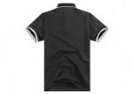 Slim Fit Cotton Polo Shirts Embroidered Black Lapel / Custom Polo Tee Printing