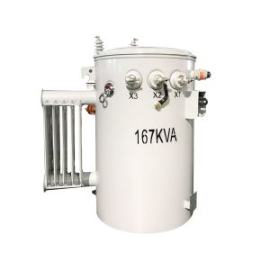 Buy cheap 167kva Single Phase Pole Mounted Transformer CSP Type oil immersed distribution from wholesalers