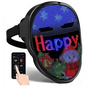 Quality APP Control Party LED Mask USB Rechargeable DIY Image Photos For Halloween Cosplay for sale