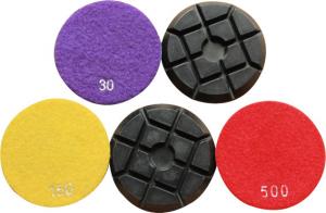Quality Black 4  Sharp Marble Stone Abrasive Diamond Resin Pads For Floor Leveling for sale