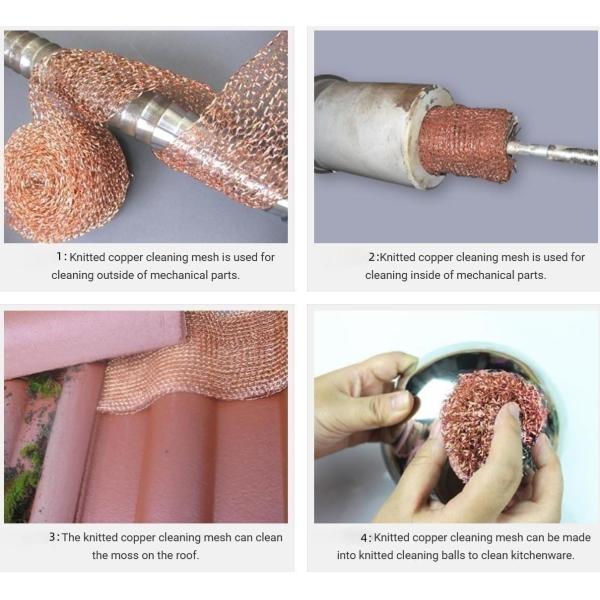 100mm 127mm Copper Insect Screen Mesh , Red Copper Wire Mesh For Rats