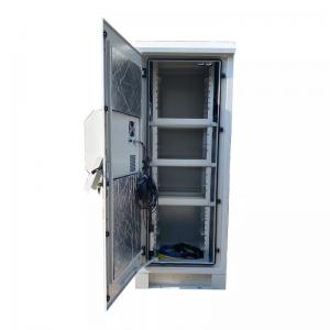Quality 2.1M Double Wall Outdoor Telecom Cabinets 42U Network Cabinet DC48V for sale
