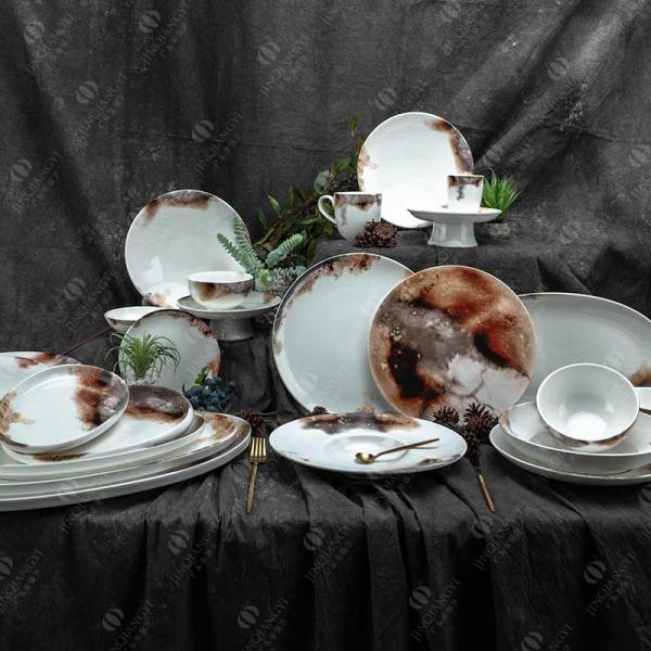 Odorless Ceramic Dinner Plate Oval Fish Serving Plate